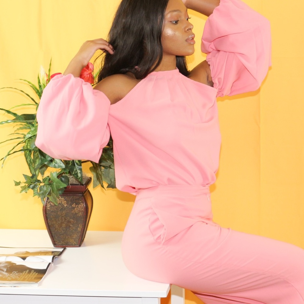 Blush pink blouse